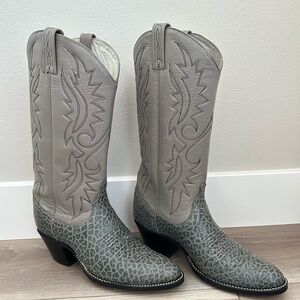 Dan Post Gray Western Patterned Cowboy Boots